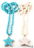 Boho Necklace, RH Turquoise White Blue Natural Stone